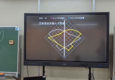 黒板と電子黒板のハイブリッドで授業を行っています！